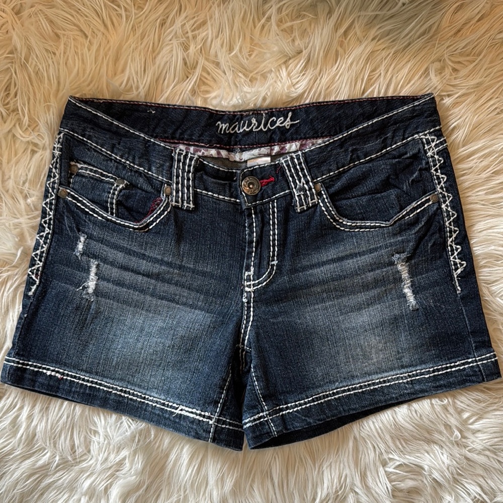 Maurices Women's Blue Denim Shorts